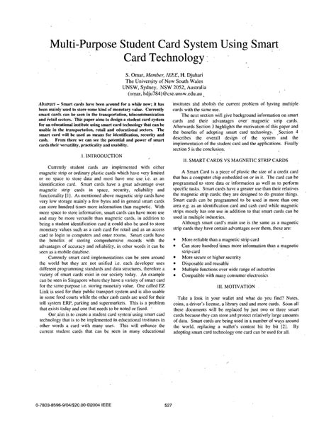 smart card id ieee paper|Multipurpose Smart Card System .